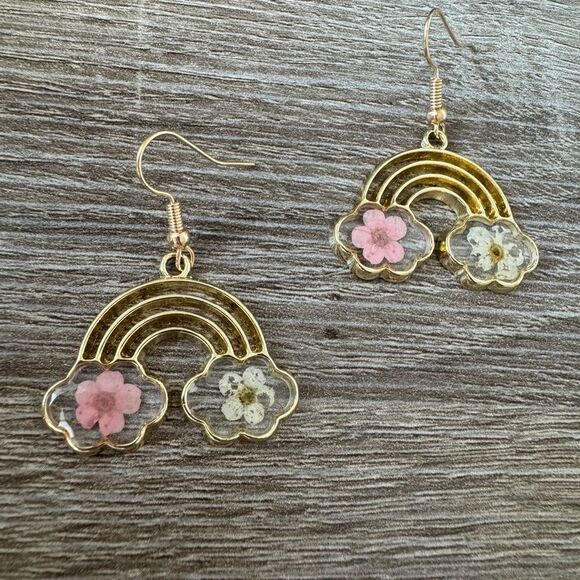 Floral Rainbow Earrings N868 - Picture 2 of 3